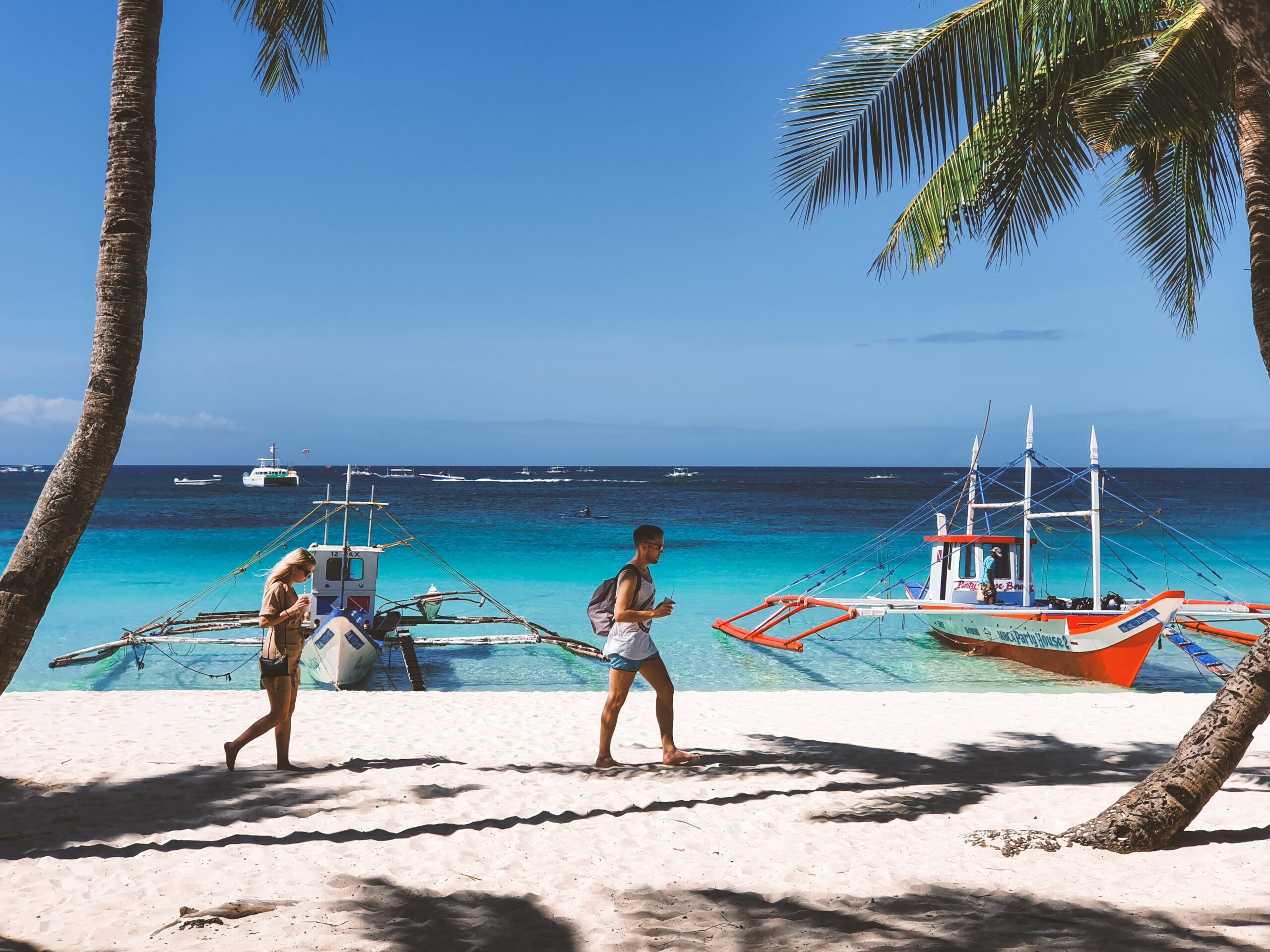 White sand at Boracay, Philippines