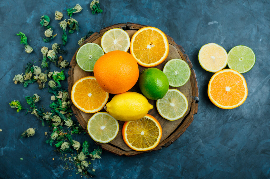 Citrus fruits platter