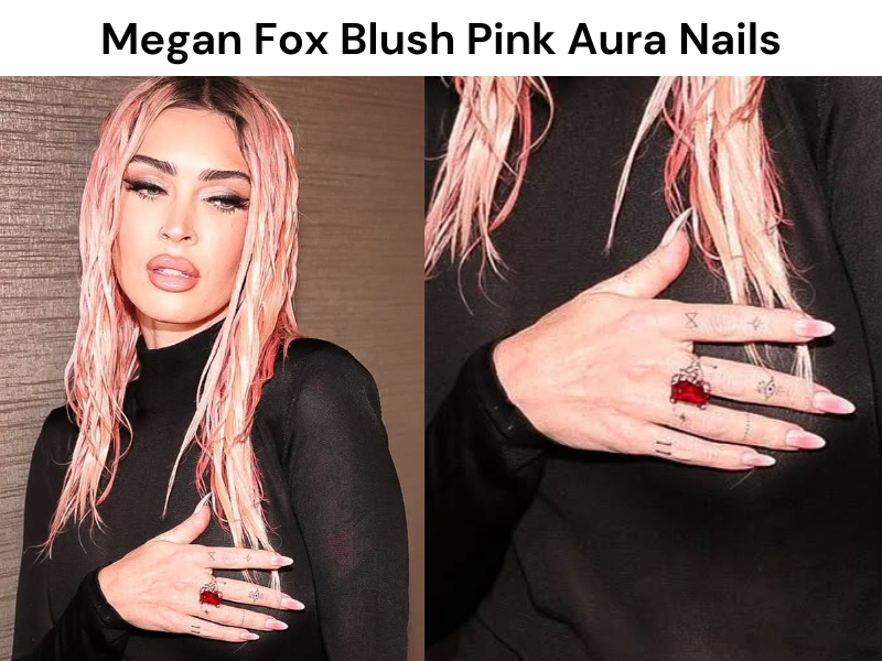 Megan Fox Pink Aura Nails