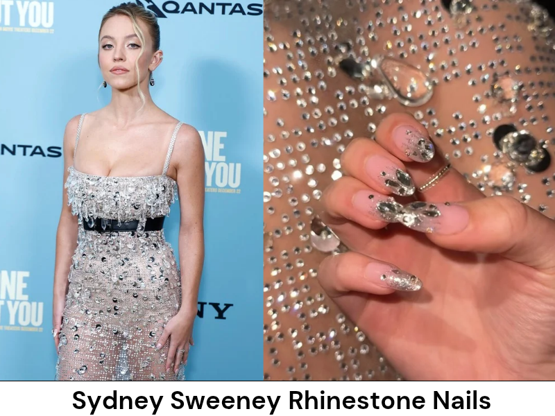 Sydney Sweeney Christmas Nails