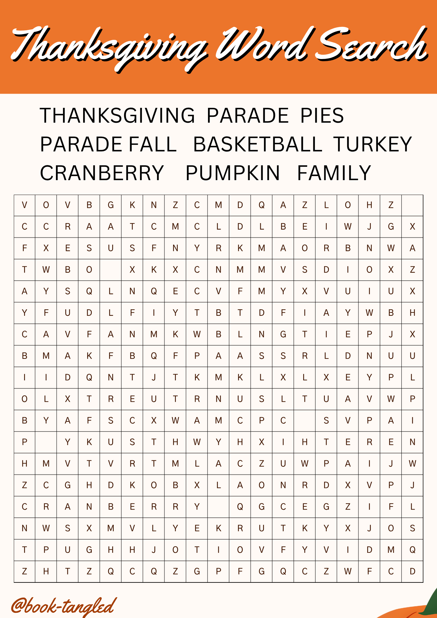  Thanksgiving Game Printable- Word Search 
