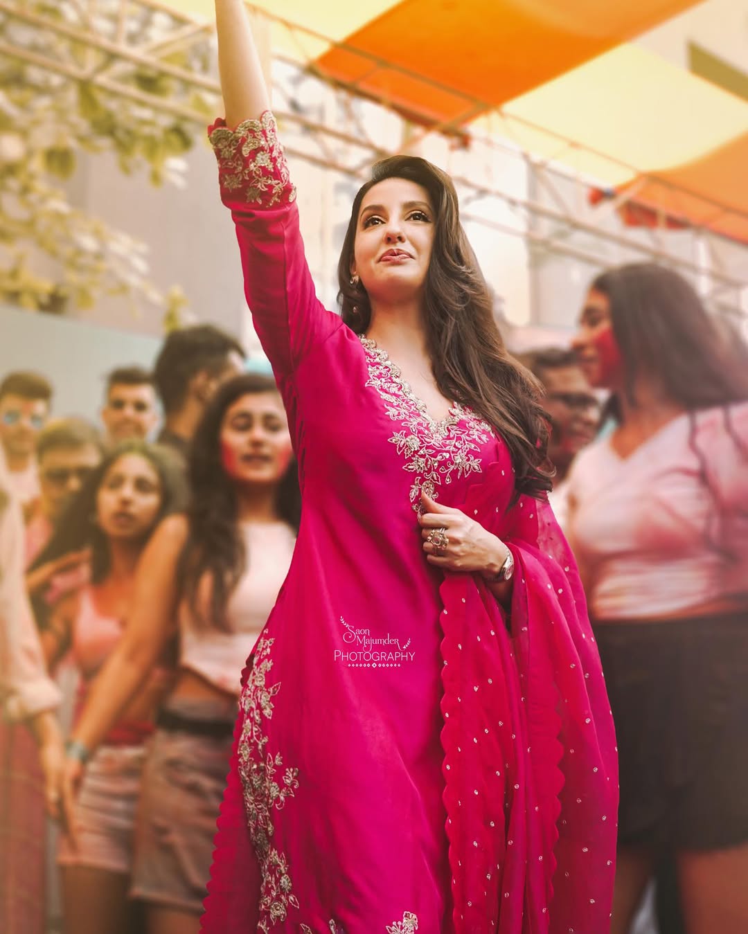 Nora_Fatehi_Holi_Pink_Suit
